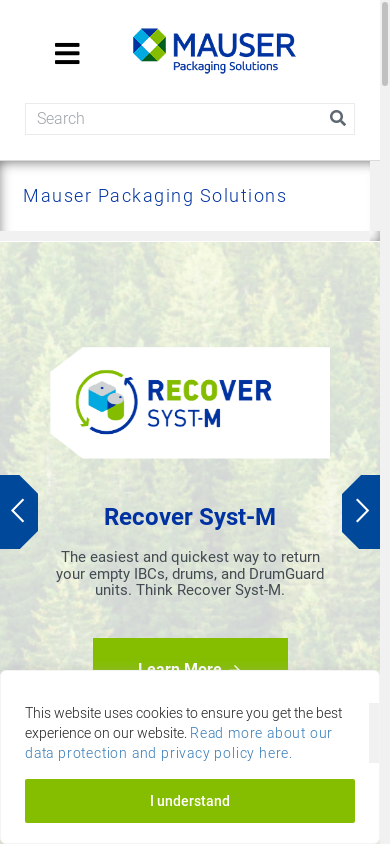 the mobile screenshot of mauserpackaging.com