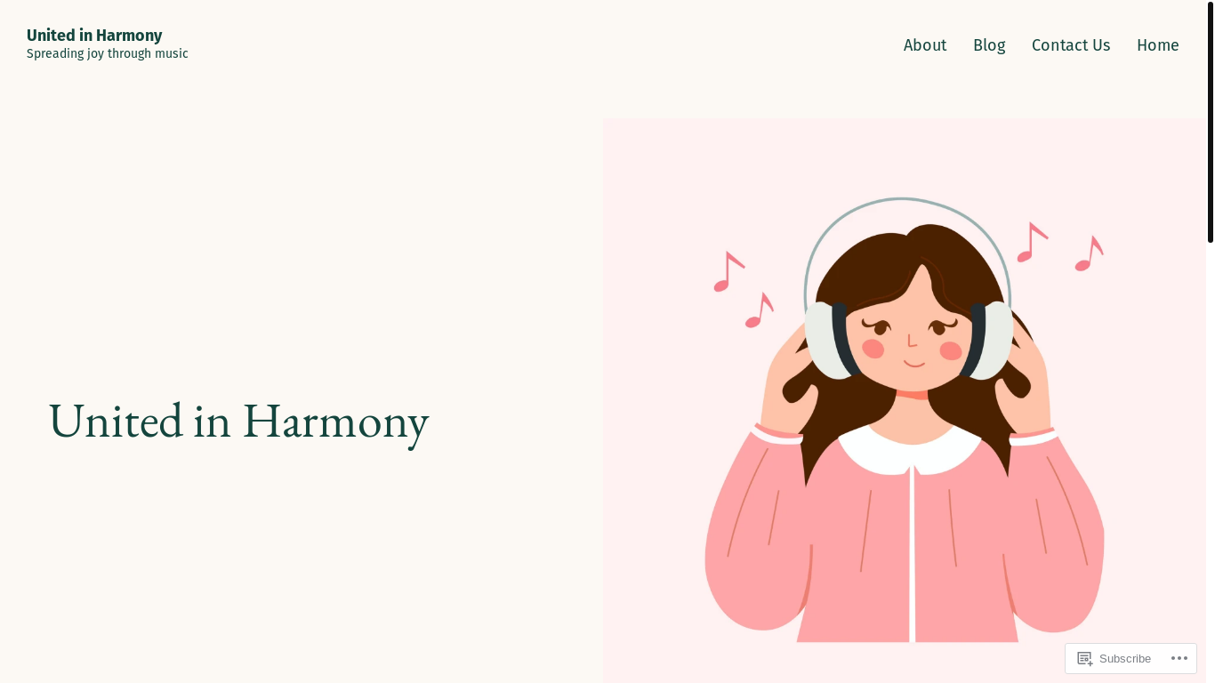 the desktop screenshot of united-in-harmony.com
