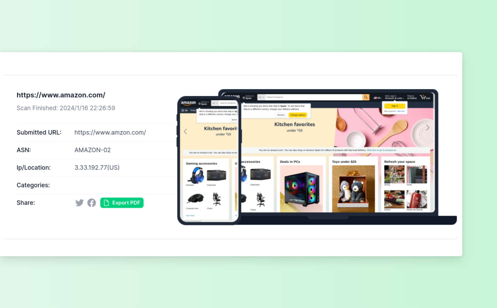Tiny Scan Obtaining URL Information